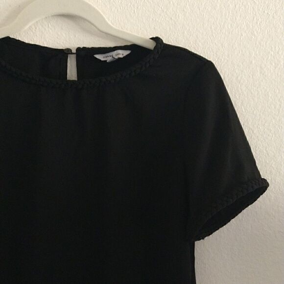 Naked Zebra Braided Detail Blouse Black size Small - Picture 2 of 7